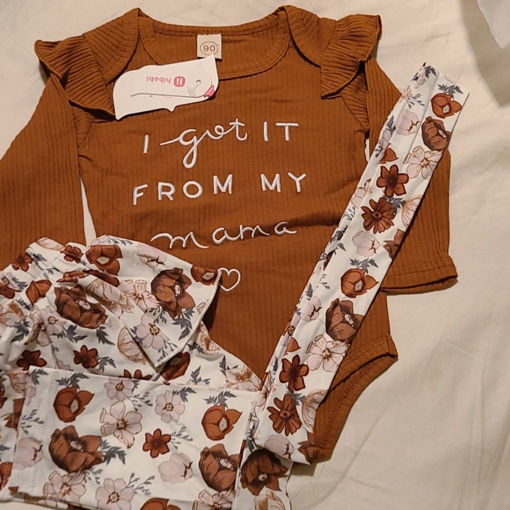 6-9 months baby Outfit "I got it from my mama"